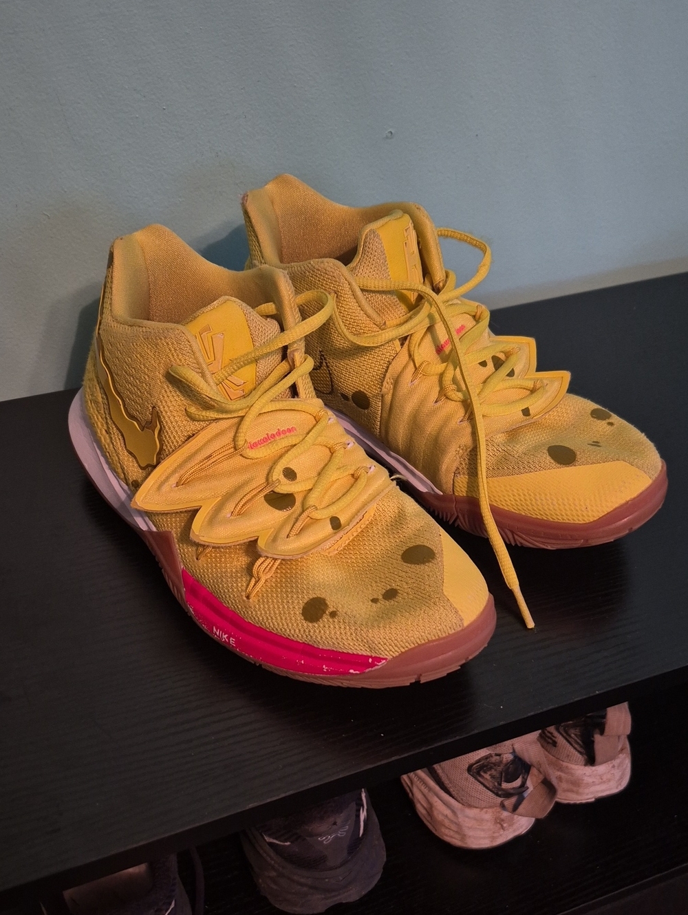 Nike Kids Yellow and Pink Accent Sneakers